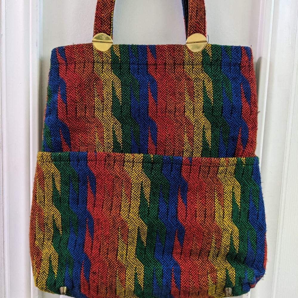 Rainbow Fabric Woven Bag - Picture 4 of 12